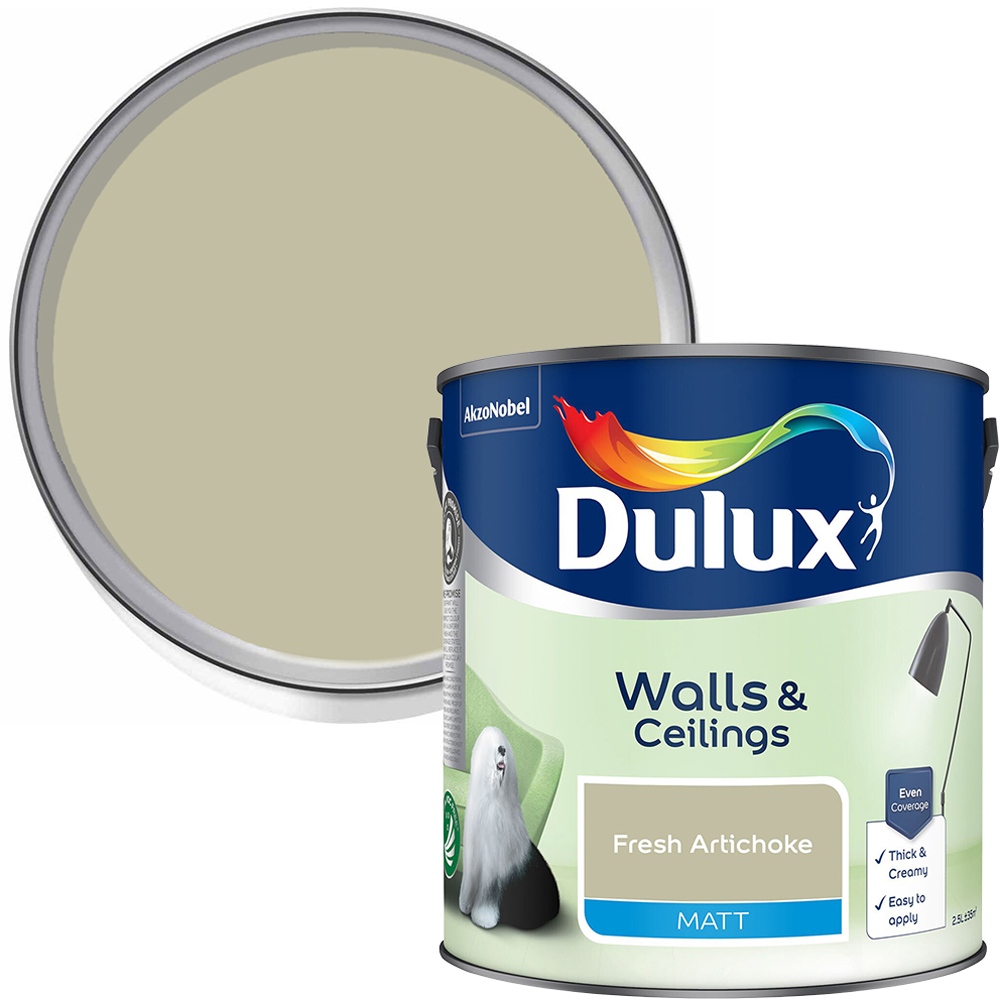 Dulux Matt Emulsion Paint - Fresh Artichoke / 2.5l Image 1