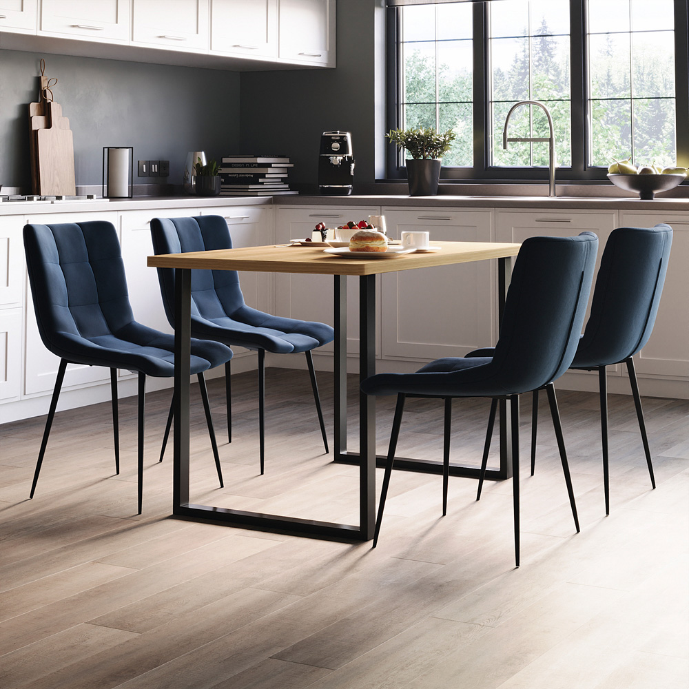 Vida Designs Richton Set of 2 Blue Dining Chairs Image 3