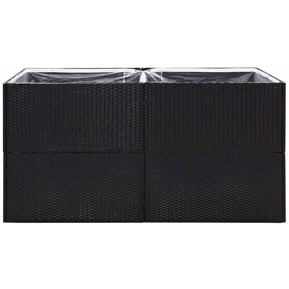 vidaXL Black PE Rattan Raised Garden Bed 80 x 157 x 80cm Image 2