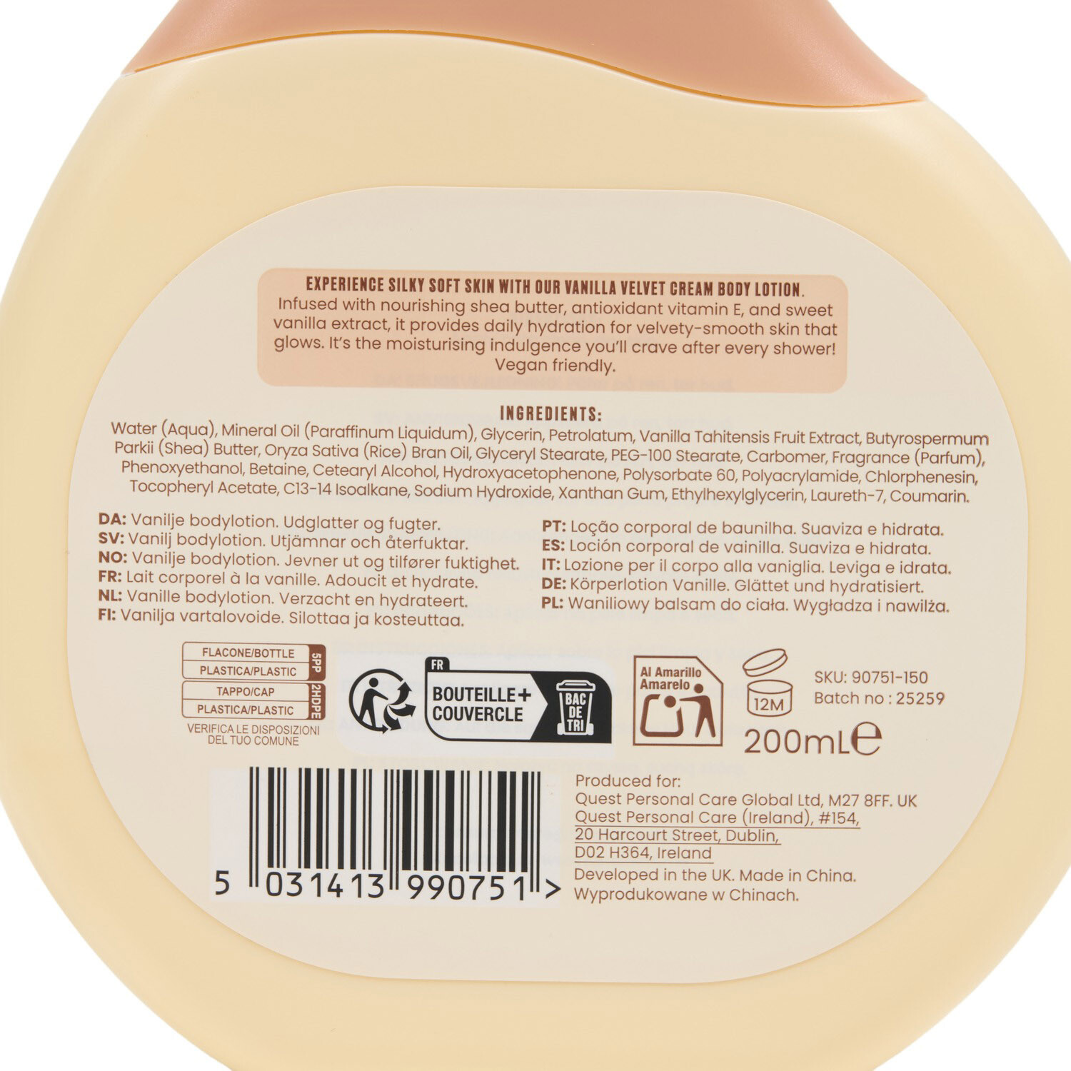 Face Facts Scuup Body Lotion Vanilla Velvet Image 3