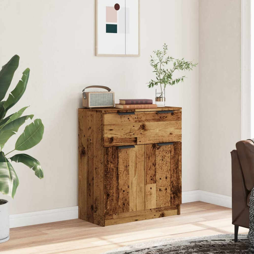 vidaXL 2 Door 2 Drawer Old Wood Sideboard Image 8