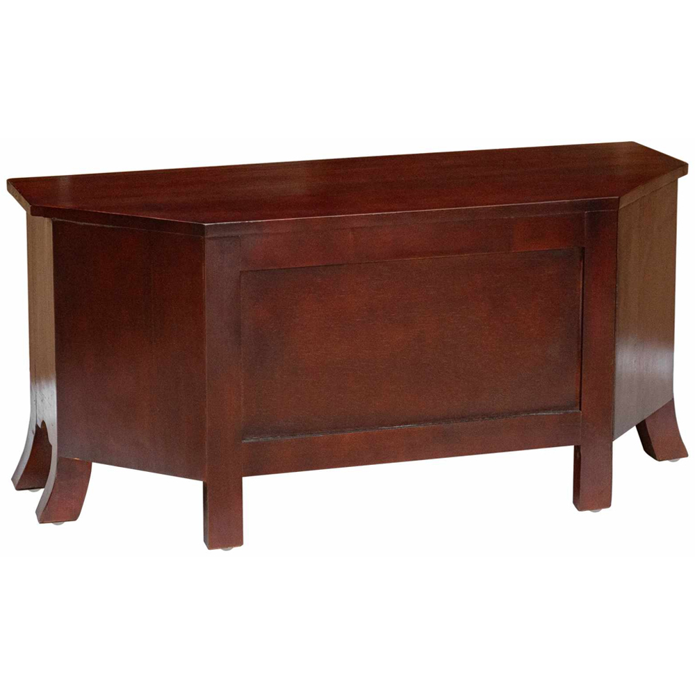 vidaXL 4 Drawer 2 Shelf Brown Solid Mahogany Wood TV Cabinet Image 7