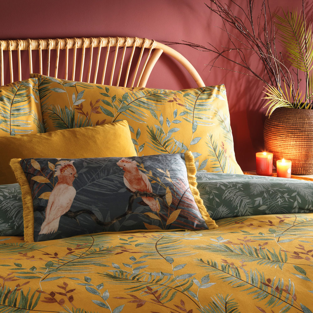 furn. Mazari Super King Mustard Duvet Set Image 2