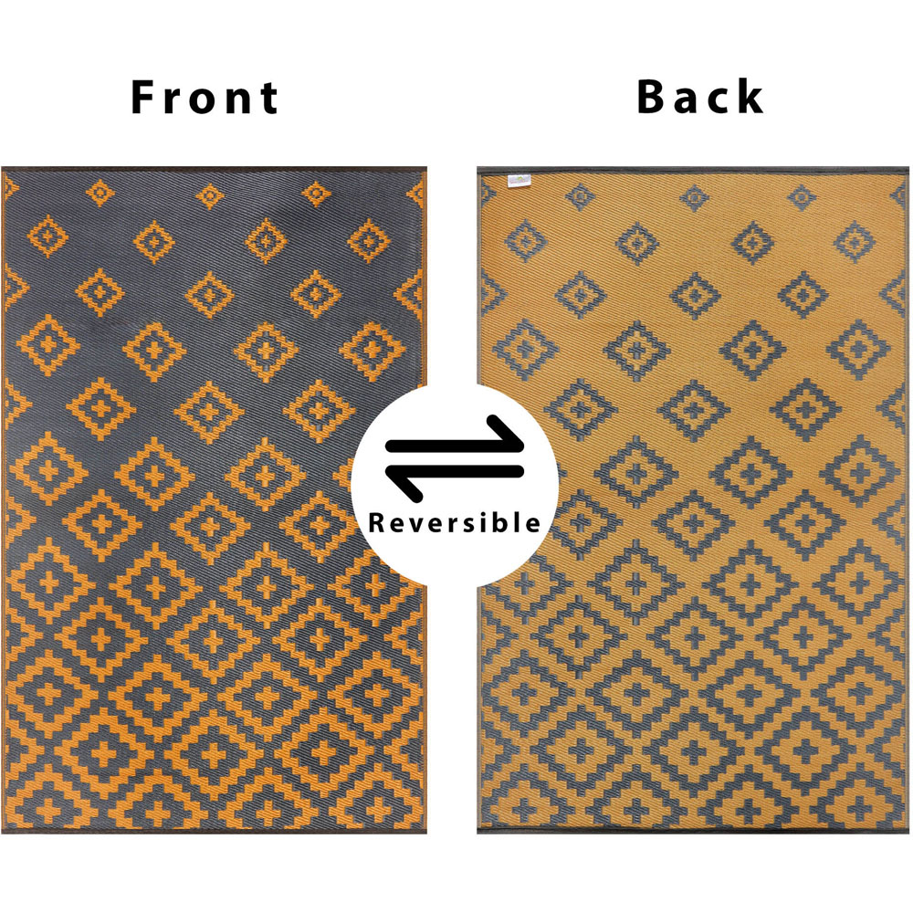 Green Decore Bettina Charcoal Grey and Yellow Ochre Outdoor Rug 120 x 180cm Image 4