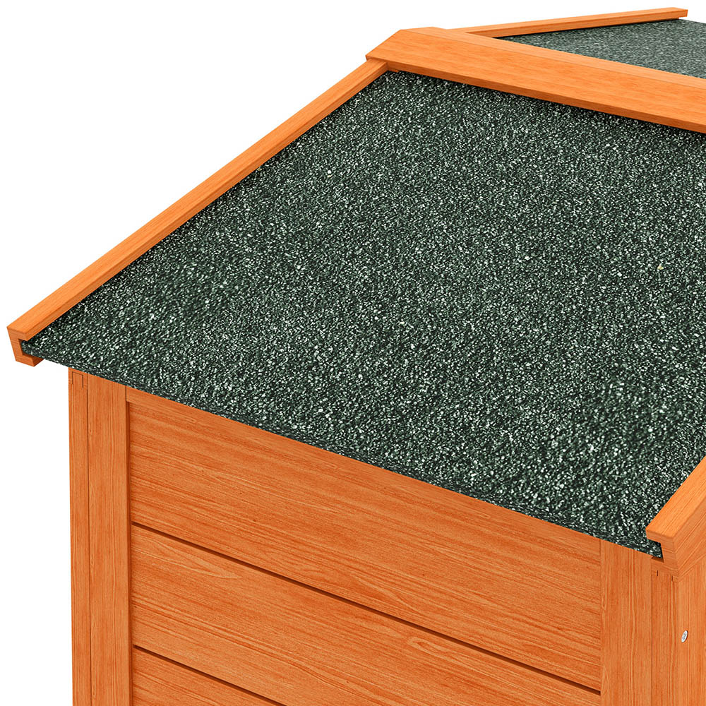 PawHut Orange Wooden Small Animal Hutch Image 3