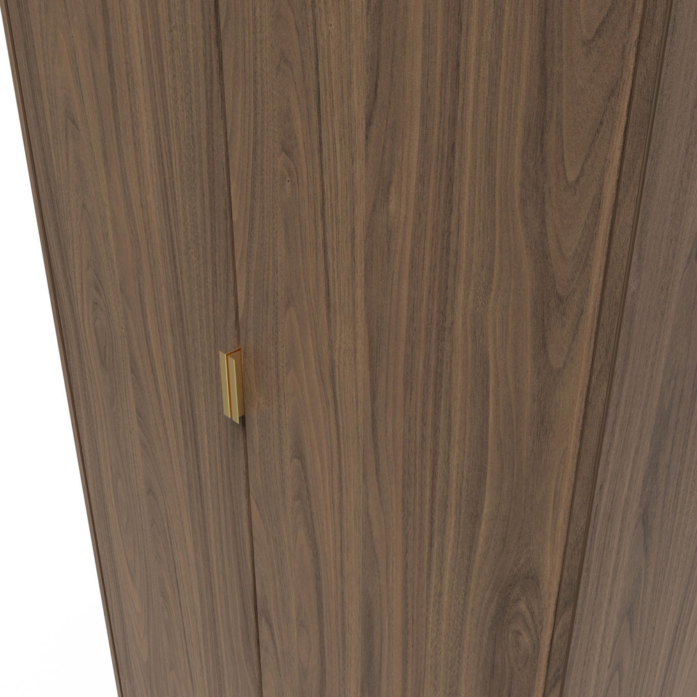 Crowndale Hong Kong 2 Door Carini Walnut Tall Wardrobe Ready Assembled Image 5