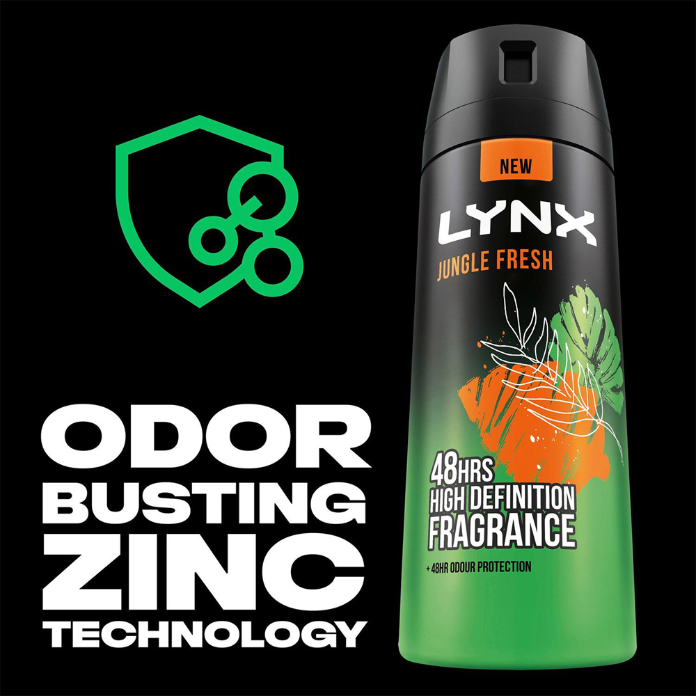 Lynx Body Spray Jungle Fresh 48H High Definition Fragrance Deodorant Spray 250ml 24 Pack Image 5