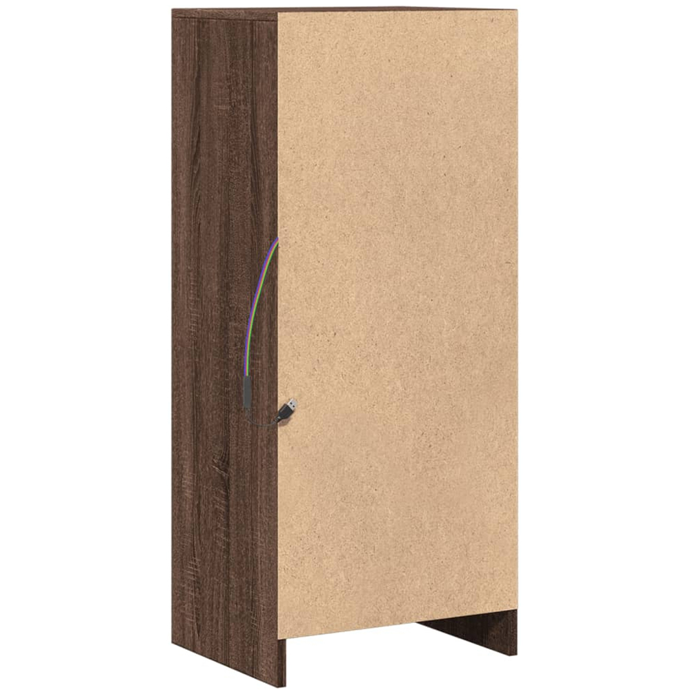 vidaXL Single Door Single Shelf Brown Oak Sideboard with RGB LED Lights Image 8