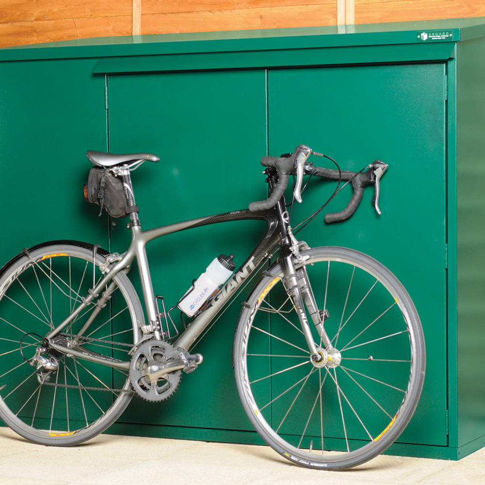 Asgard Addition 6 x 3ft Double Door Green Bike Storage Shed Image 7