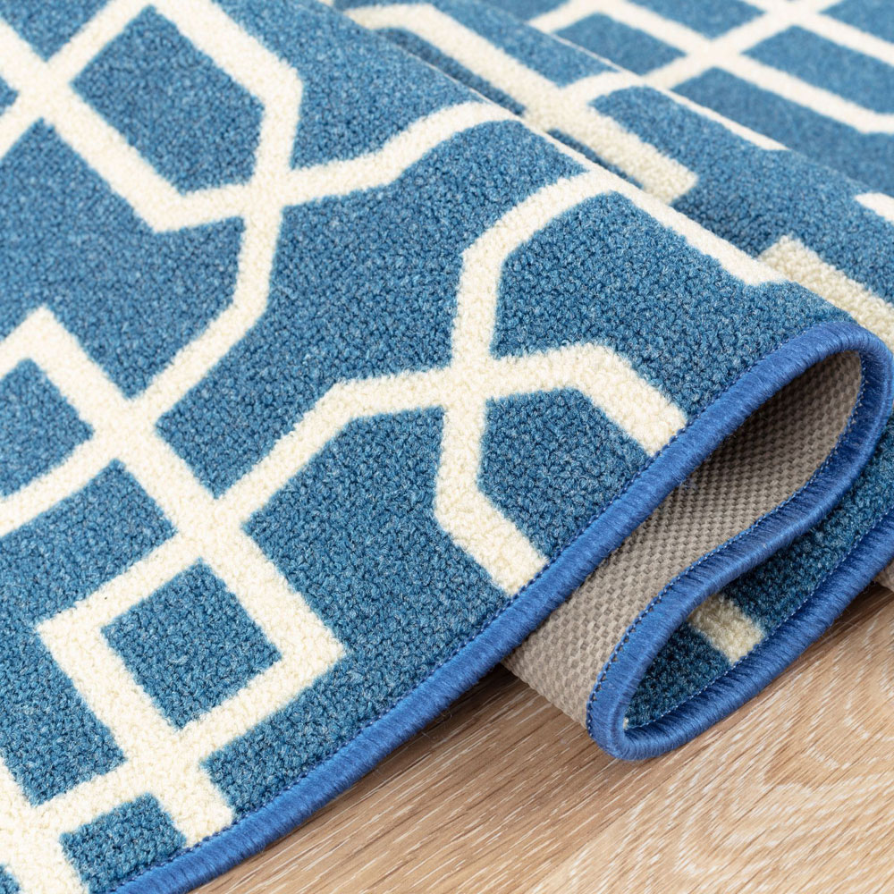Smart Living Siam Blue and Cream Gel Back Non-Slip Mat 67 x 120cm Image 3