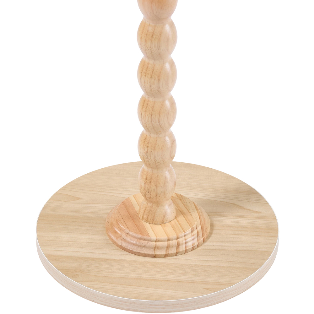 Living and Home Natural Round Spindle Pedestal Side Table Image 3