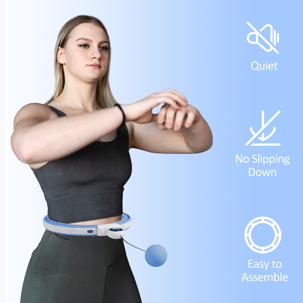 SPORTNOW Light Blue Smart Weighted Hula Hoop with 16 Detachable Knots Image 7