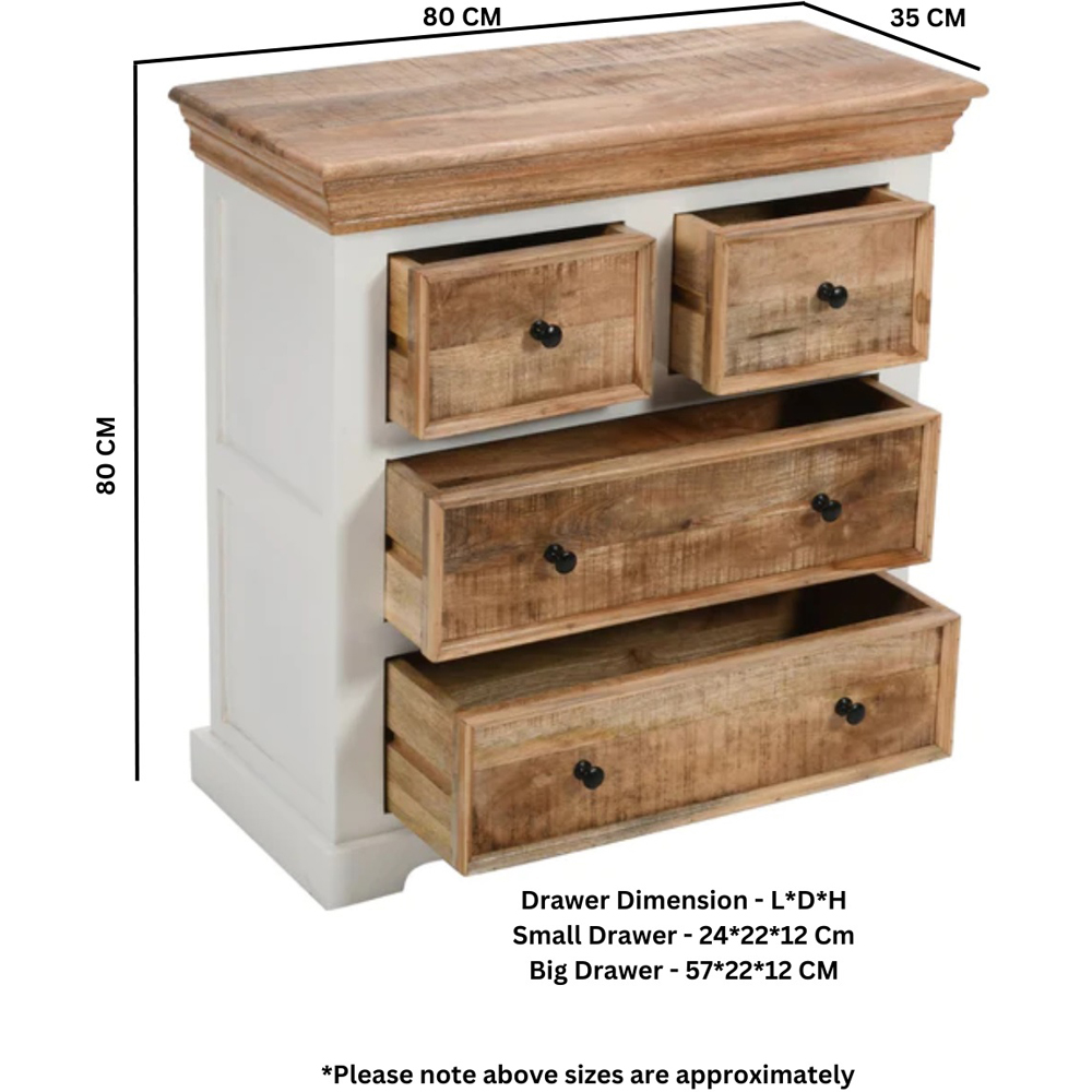 Brooklyn Alfie 4 Drawer Solid Mango Wood Chest Of Drawers Image 9