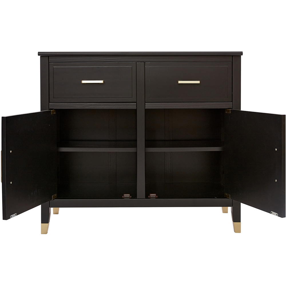 Palazzi 2 Doors 2 Drawers Black Sideboard Image 5