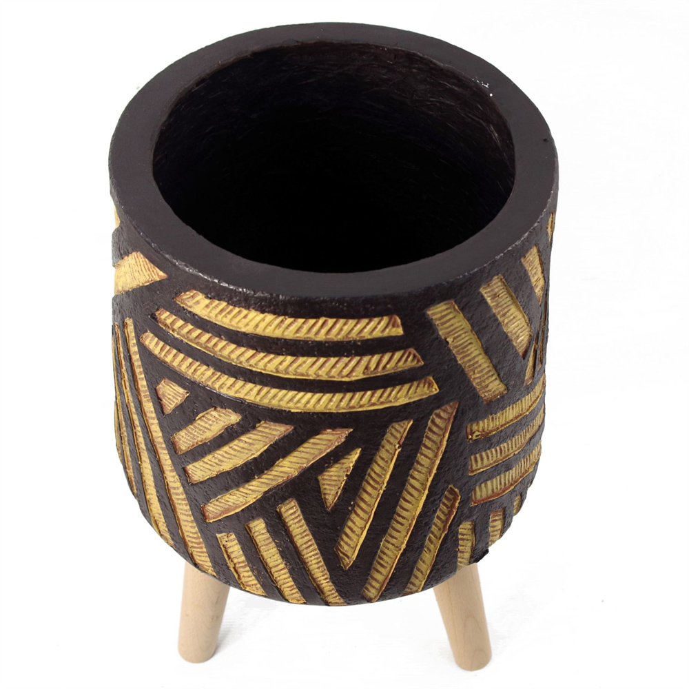 Leaf Bali Fibreglass Composite Indoor Planter with Legs 45 x 28cm Image 2