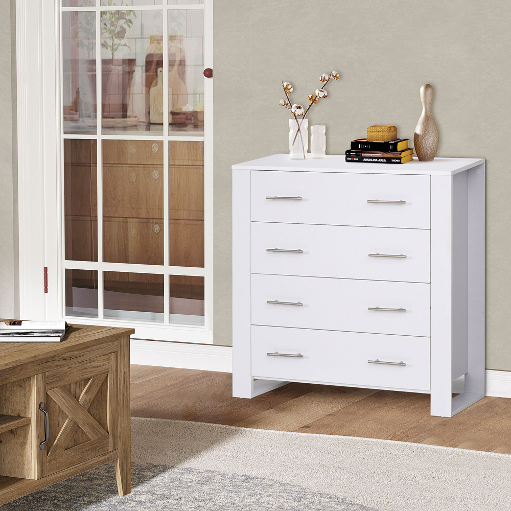 Portland 4 Drawer White Chest of Drawers Image 5