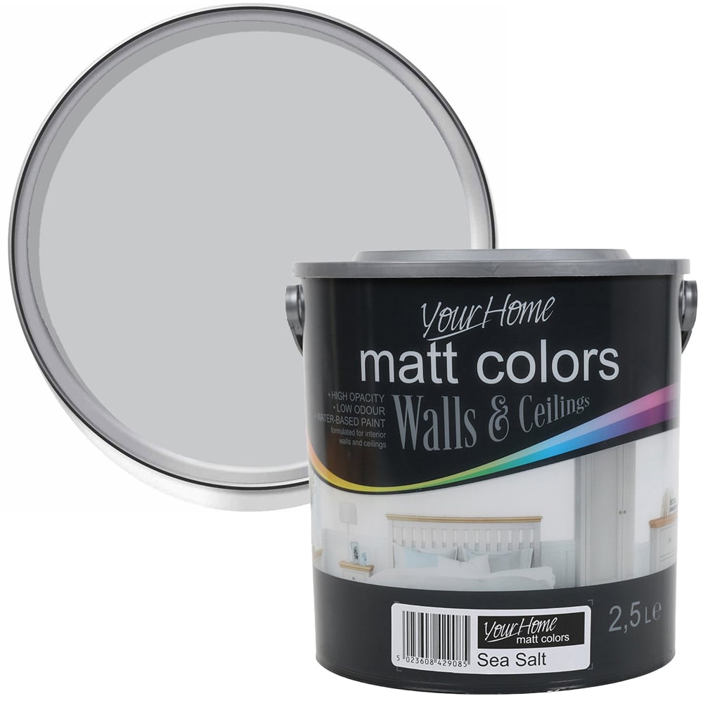 Your Home Walls & Ceilings Sea Salt Matt Emulsion Paint 2.5L Image 1