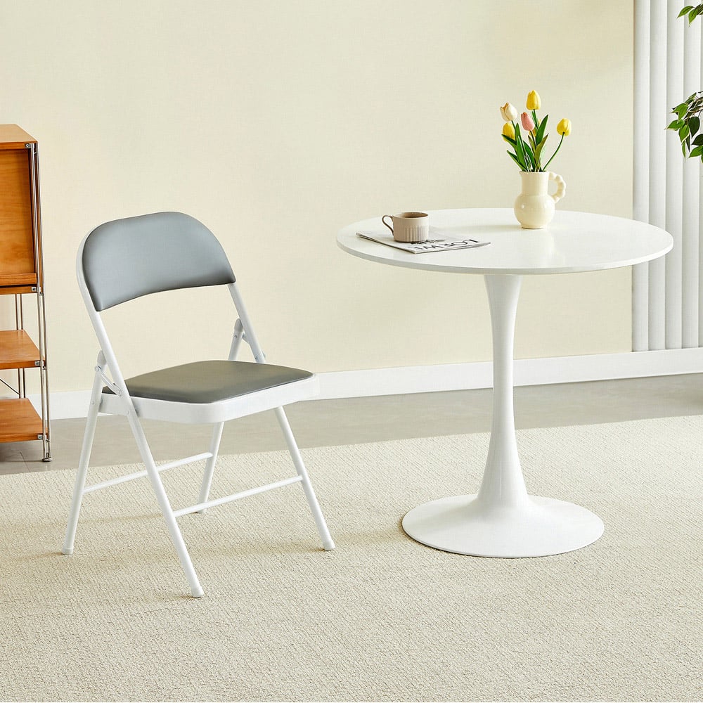 wilko Grey Padded Folding Metal Dining Chairs Image 5