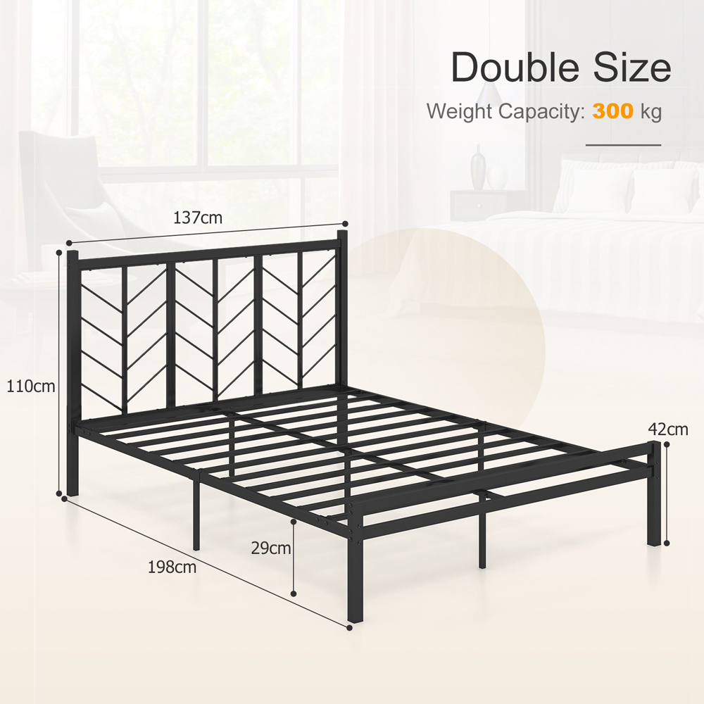 Costway Double Branch Shaped Headboard Platform Bed Frame Image 9
