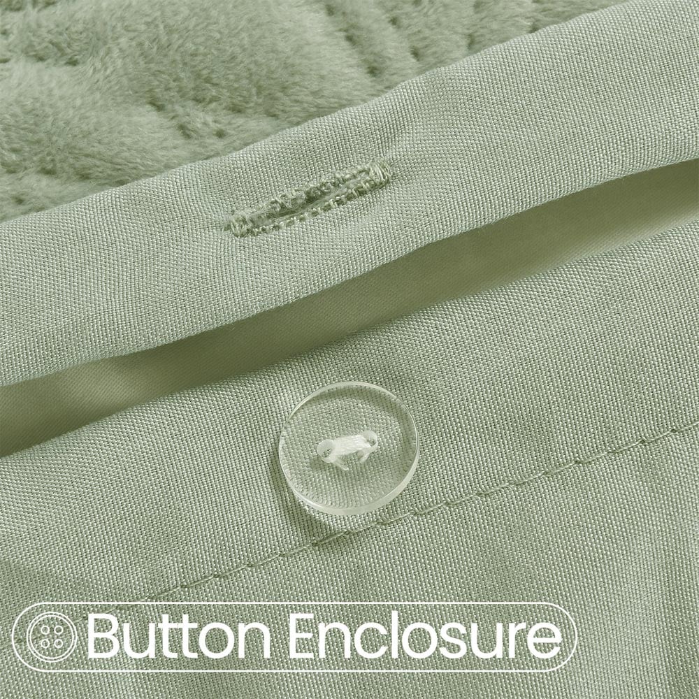 Velosso Super King Size Sage Savannah Velvet Duvet Set Image 4