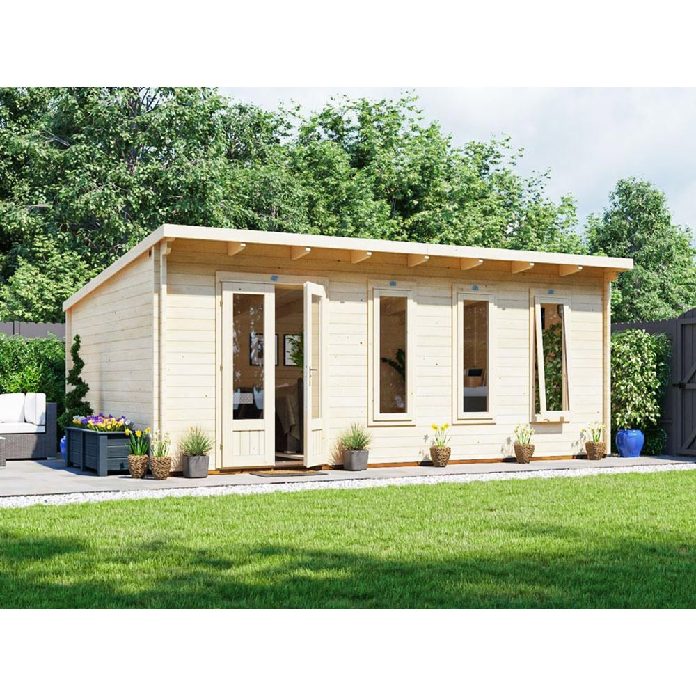 Dunster House Terminator 20 x 13ft Brown Garden Log Cabin Office Summerhouse Image 2