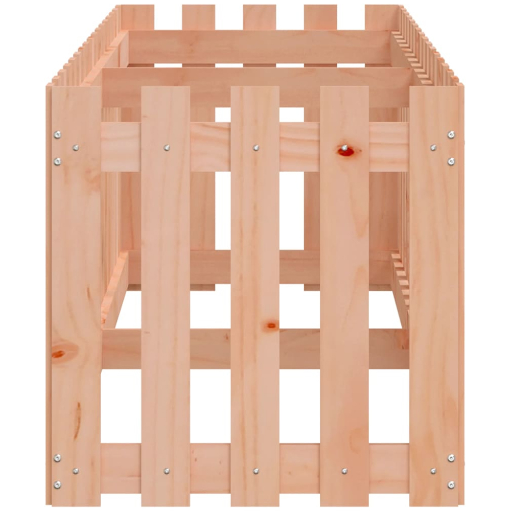 vidaXL Natural Solid Douglas Wood Fence Design Raised Garden Bed 200 x 50 x 50cm Image 5