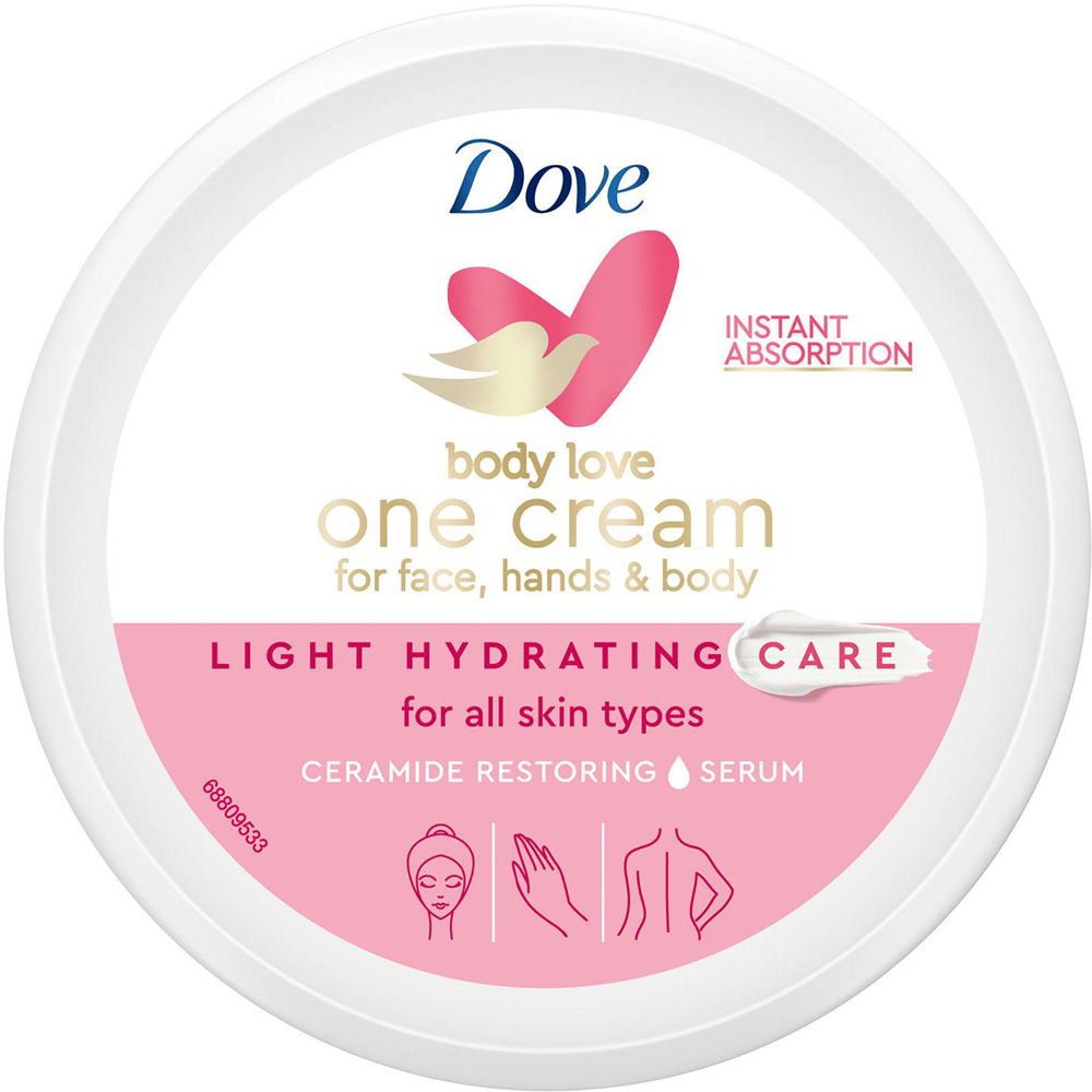 Dove Face Hands and Body Light Hydrating Care One Cream 250ml 3 Pack Image 3
