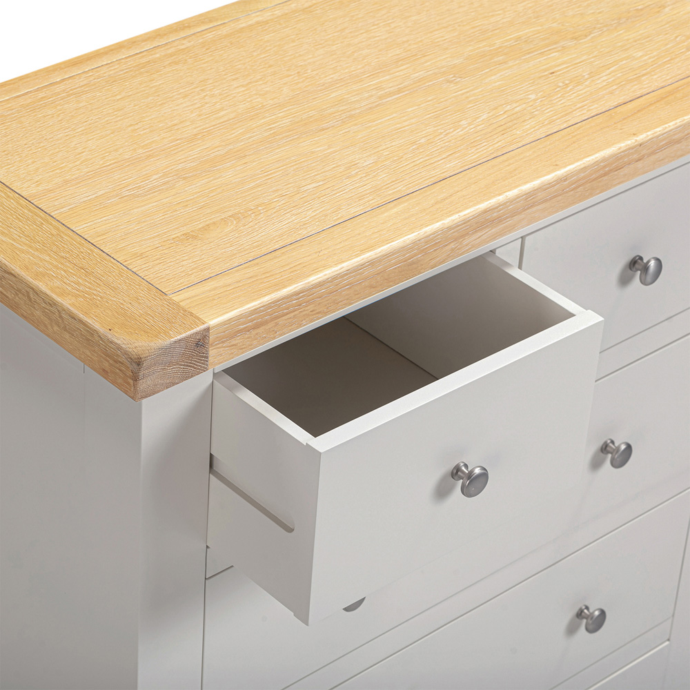 Seconique Windsor 5 Drawer Pebble Grey and Oak Storage Chest Image 7