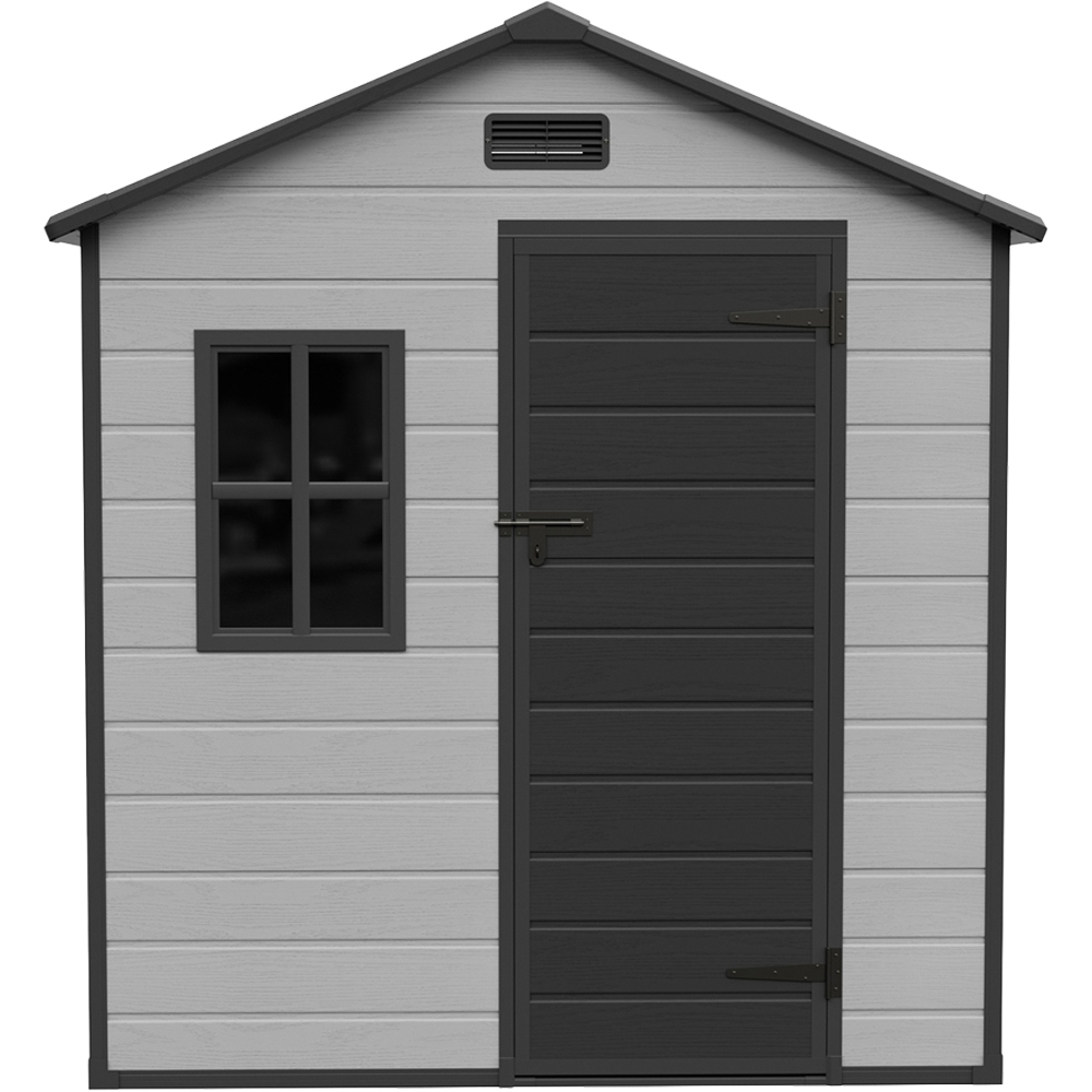 Living and Home 6 x 4ft Plastic Apex Garden Storage Shed with Window and Floor Image 2