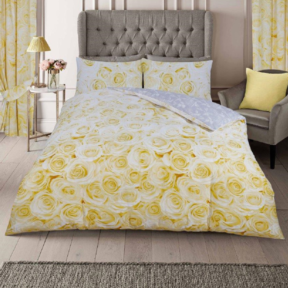 Smart Living Double Bellerose Ochre Duvet Cover Set Image 1