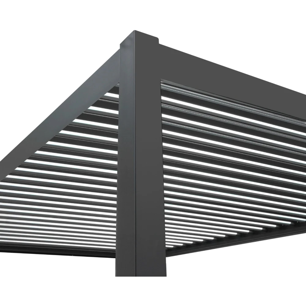 MonsterShop 3 x 3m Black Aluminium Pergola Image 4