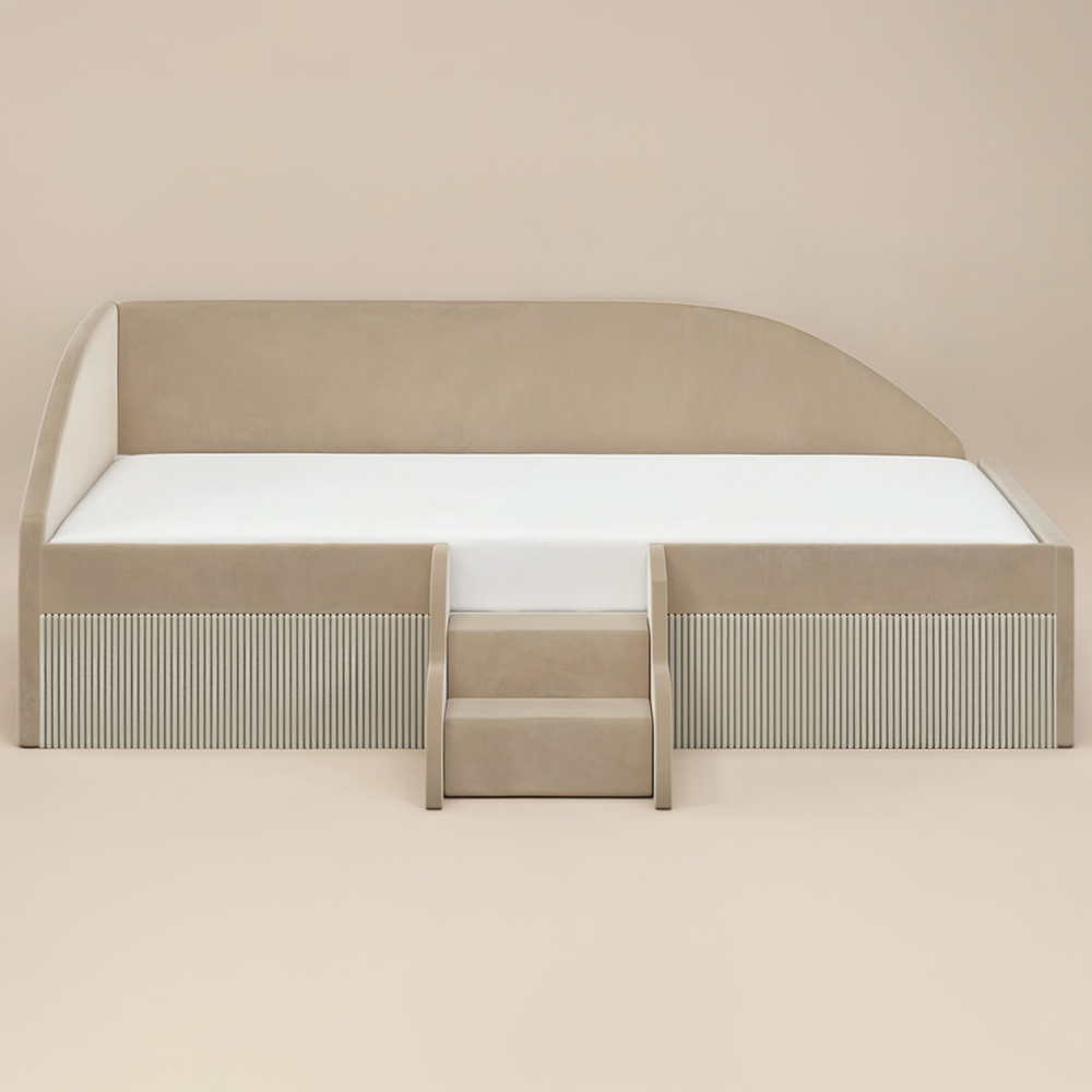 Flair Aviana Beige Velvet and Cord Low Sleeper Bed Image 3