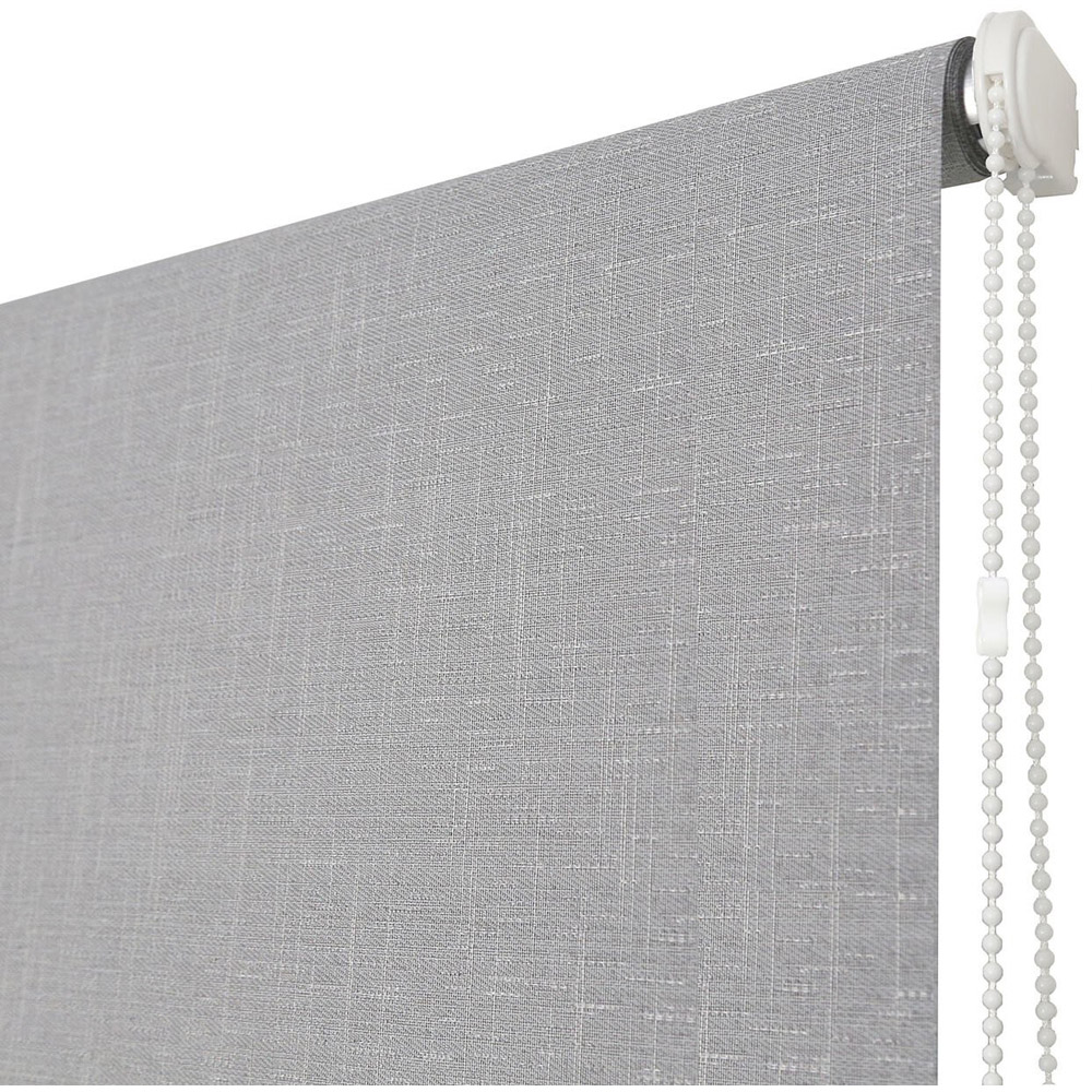 Textured Linen Blackout Blind Silver 180cm Image 3