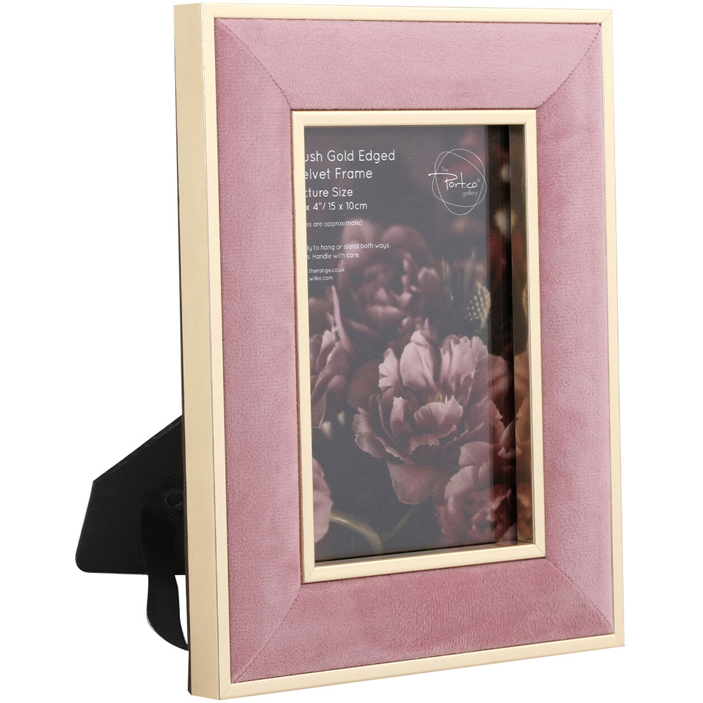 Gold Edged Velvet Photo Frame Blush Image 3