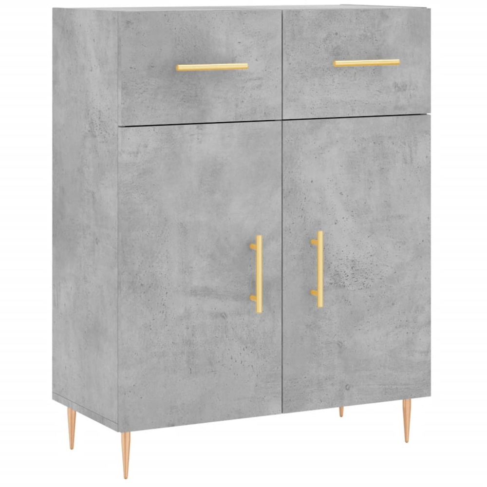 vidaXL 4 Door 2 Drawer Concrete Grey Highboard Image 7