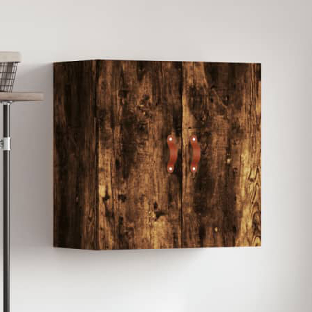 vidaXL 2 Door Smoked Oak Wall Cabinet Image 1