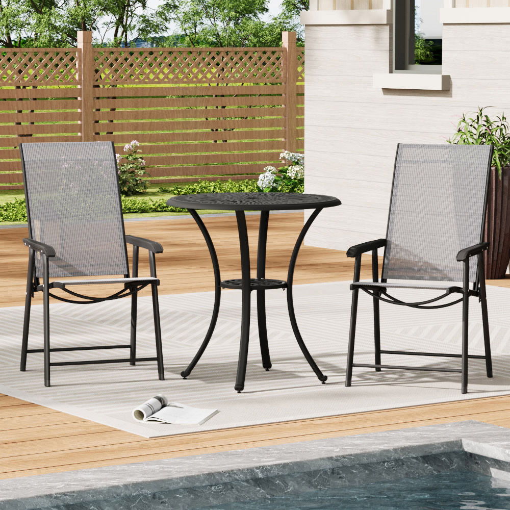 Living and Home 2 Seater Cast Aluminium Bistro Set Image 6
