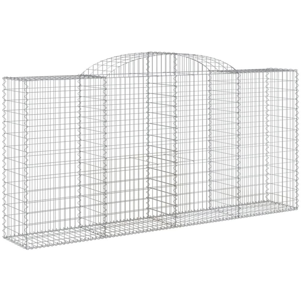 vidaXL Silver Galvanised Iron Arched Gabion Basket 140/160 x 50 x 300cm 20 Pack Image 1
