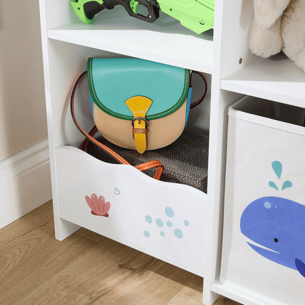 Home Source Anya 2 Fabric Drawer 7 Shelf Multicolour Sealife Animal Kids Toy Organiser Image 6