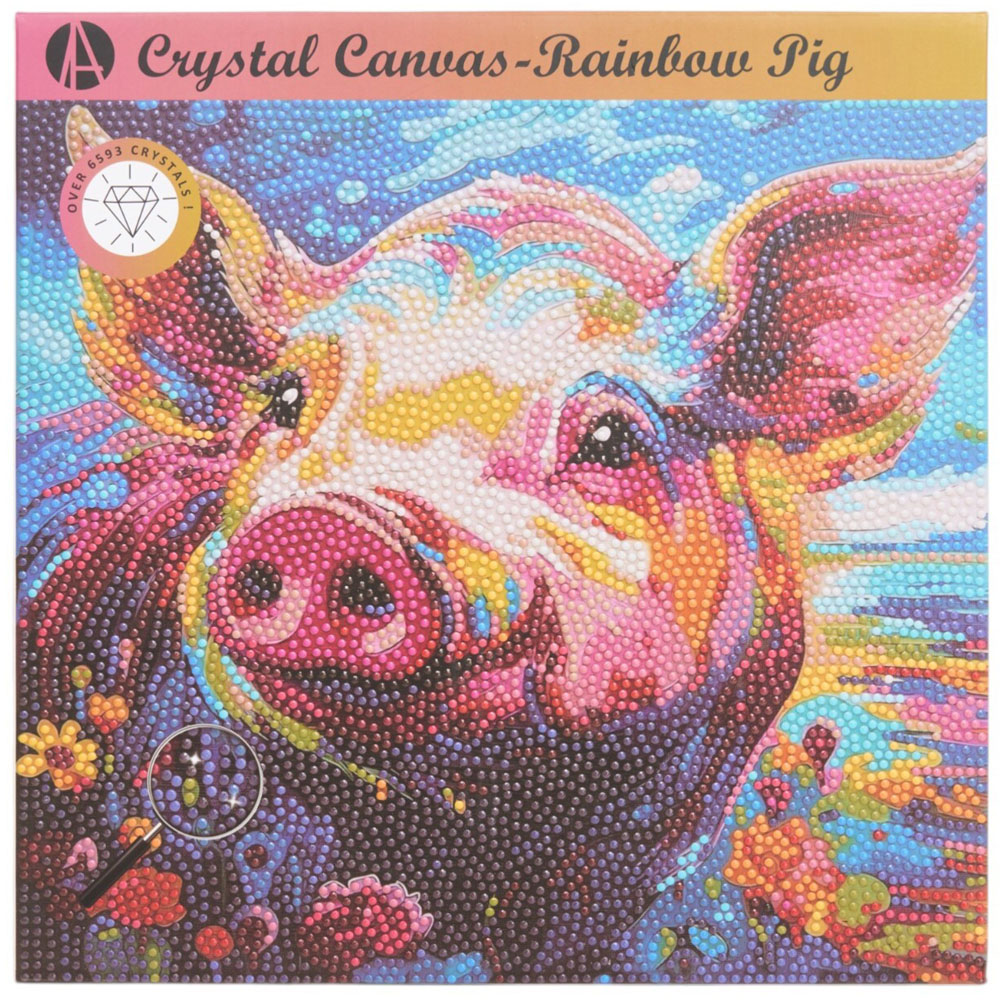 Rainbow Cow or Rainbow Pig Crystal Canvas Kit Image 4