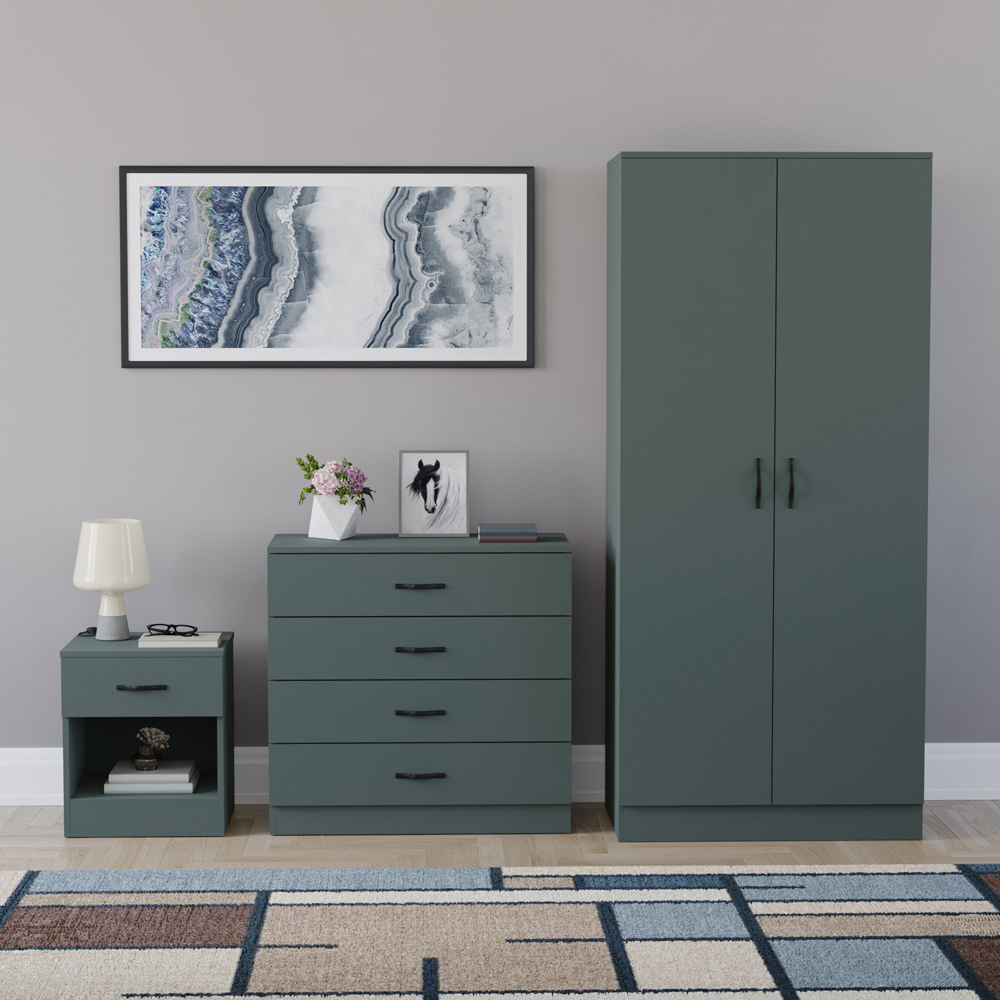 VIDA DESIGNS Riano Green 3 Piece Bedroom Furniture Set Image 2