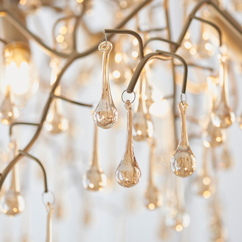 Merano Rimini Lustre Glass Gold and Champagne Pendant Ceiling Light Image 4