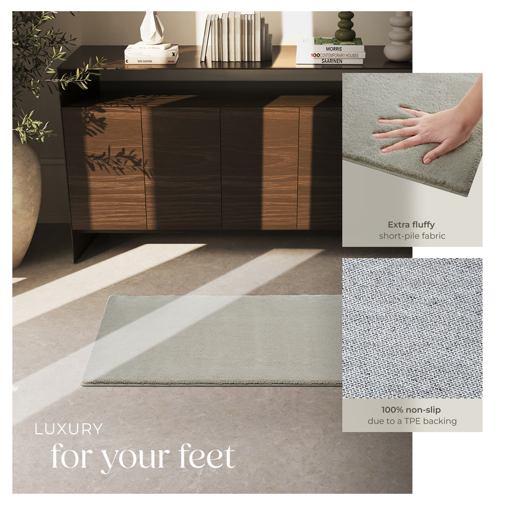 tectake Zonelle Sand Short Pile Ultra Soft Rug 110 x 60cm Image 4