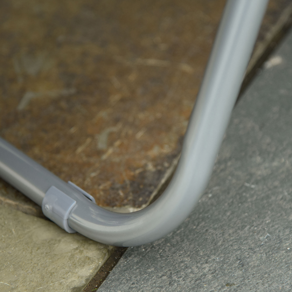 Outsunny Set of 2 Blue and White Recliner Sun Loungers Image 3