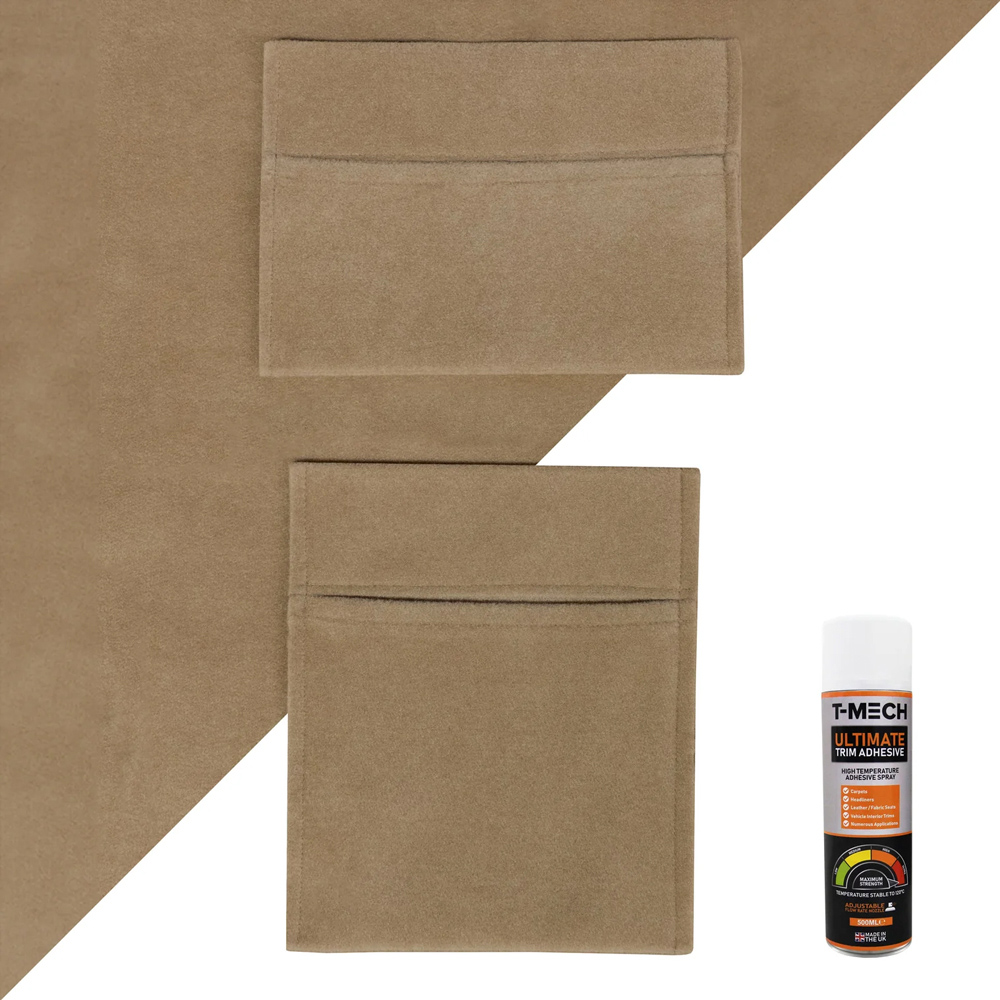 Monster Shop Beige Van Carpet Lining and Storage Pouches Set with Adhesive Glue Image 1
