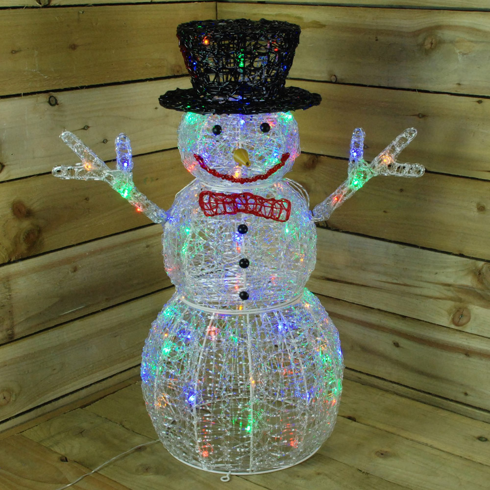 Samuel Alexander 88 Multicolour LED Acrylic Snowman Christmas Decoration 76cm Image 5