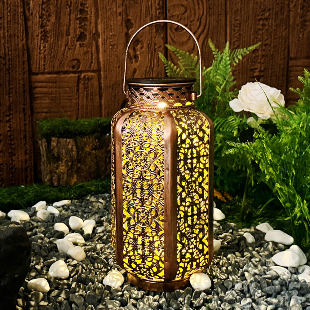 Avilo Hexagonal Prism Iron Solar Lantern Image 4