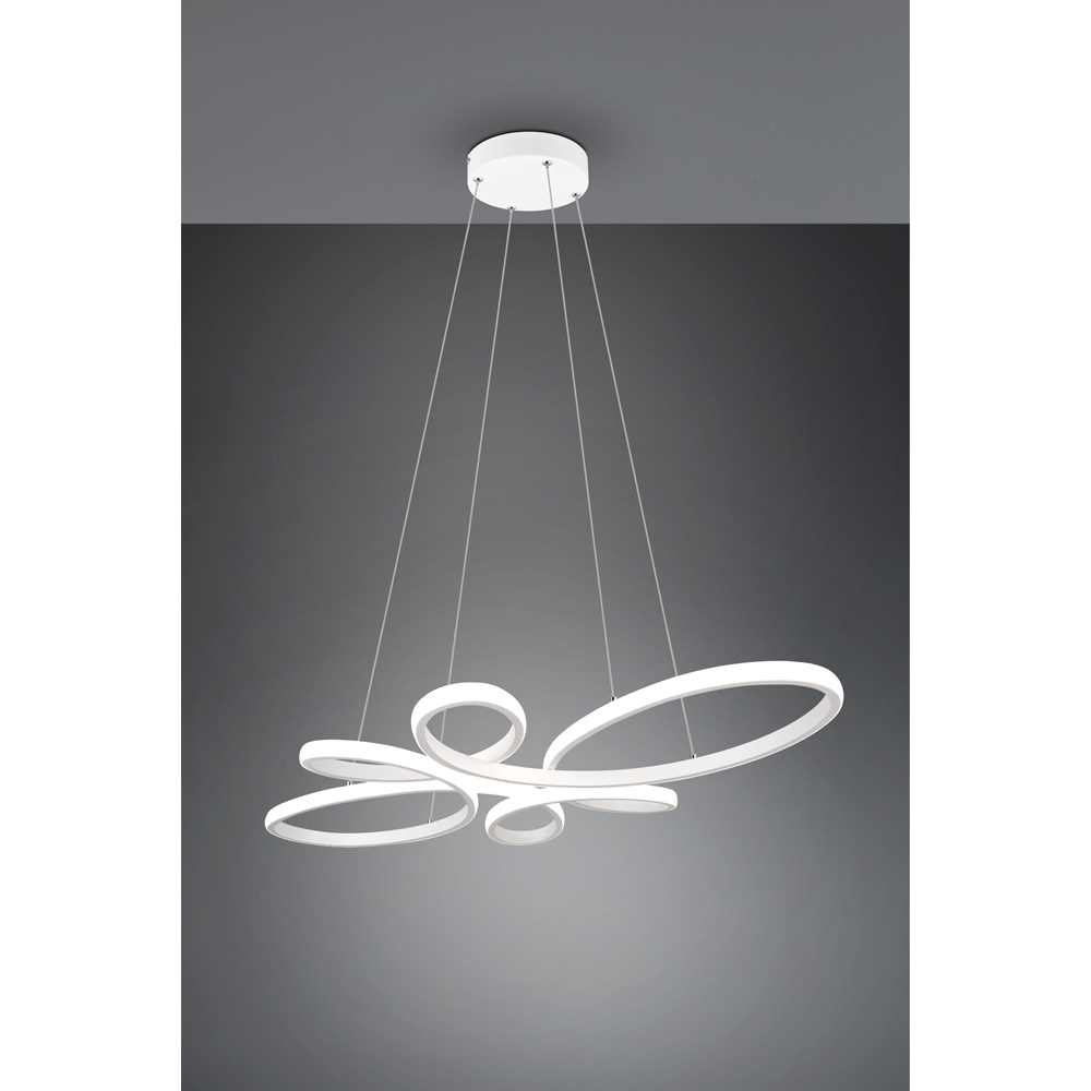 TRIO Fly White Matt Integrated LED Ceiling Pendant Light Image 3