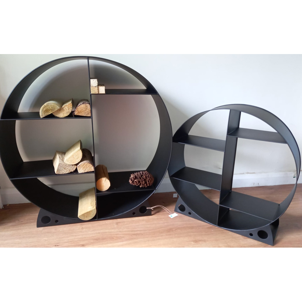Inspirational Gifting Black Round Steel Log Holder 80cm Image 5