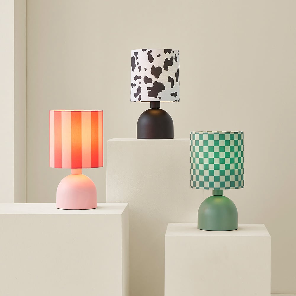 ValueLights Miley Cow Print Drum Lamp Shade Matte Black LED Table Lamp Image 7